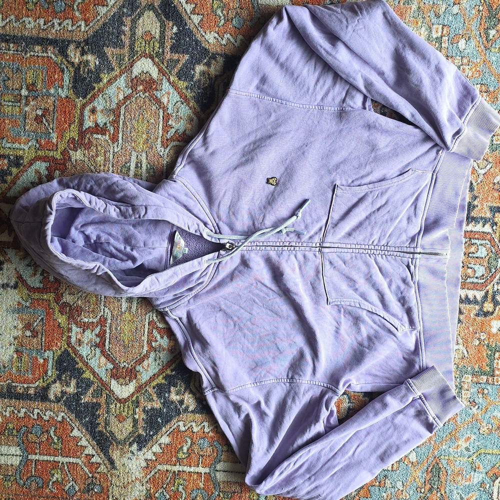 Teddy Fresh Lavender Cropped Zip-Up Hoodie